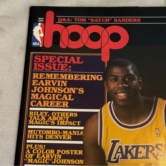 Hoop Magazine May 1992 Magic Johnson Tribute w/ Poster Lakers NBA - Picture 4 of 11